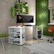 Schreibtisch >PIPPO< (BxHxT: 205x76x90,5 cm) in Weiss hlg. - 205x76x90,5 (BxHxT)