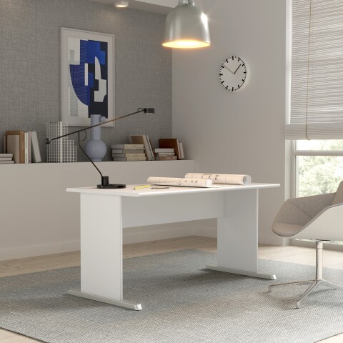 Schreibtisch >TEMPRA2< (BxHxT: 144x72x72 cm) in Weiß - 144x72x72 (BxHxT)