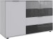 Kombikommode >MONACO< (BxH: 130x83 cm) in WEISS+ABS. GLAS GREY+GLAS LIGHT GREY