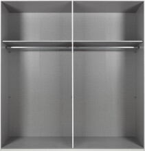 Schwebetürenschrank >MONACO< (BxH: 180x210 cm) WEISS/GRAU