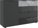 Kombikommode >MONACO< (BxH: 130x83 cm) in GRAPHIT, GLAS SCHWARZ GLAS LIGHT GREY