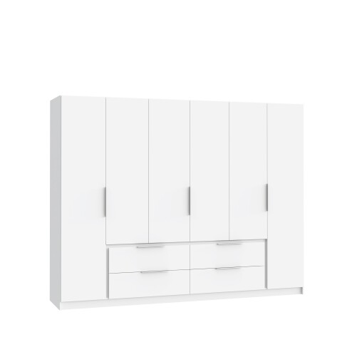 Kleiderschrank >LUANO< (BxHxT: 269,7x210,5x60 cm) in Weiss