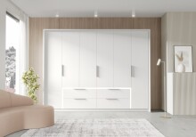 Kleiderschrank >LUANO< (BxHxT: 269,7x210,5x60 cm) in Weiss