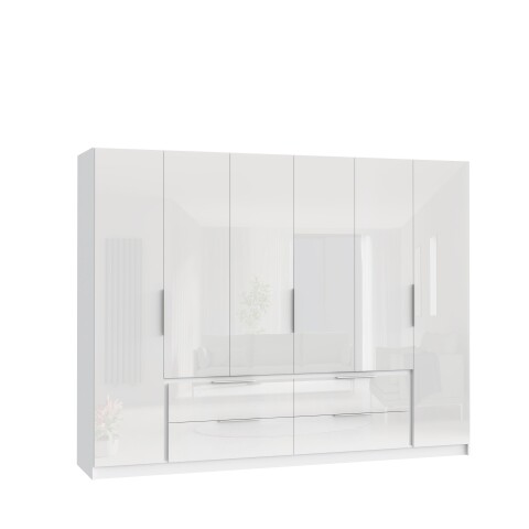Kleiderschrank >LUANO< (BxHxT: 269,7x210,5x60 cm) in weiß