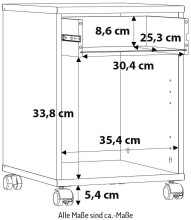 Rollcontainer >TEMPRA2< (BxHxT: 38,6x54,2x42 cm) in Artisan Eiche