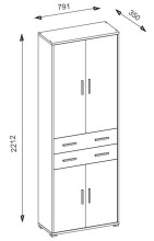Aktenschrank >Clermont< (BxHxT: 79,1x221,2x35 cm) in Sonoma/Eiche