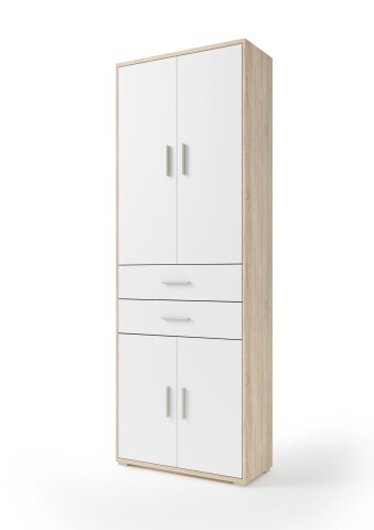 Aktenschrank >Clermont< (BxHxT: 79,1x221,2x35 cm) Sonoma/Eiche mit Absatz weiß