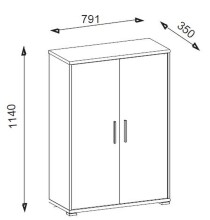 Aktenschrank >Clermont< (BxHxT: 79,1x114x35 cm) in weiß - 79,1x114x35cm (BxHxT)