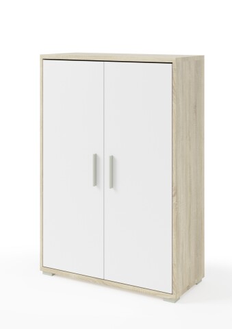 Aktenschrank >Clermont< (BxHxT: 79,1x114x35 cm) in Sonoma/Eiche mit Absatz weiß