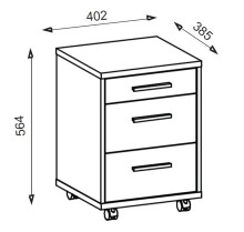 Rollcontainer >Clermont< (BxHxT: 40x56x40 cm) in Sonoma/Eiche - 40x56x40 (BxHxT)