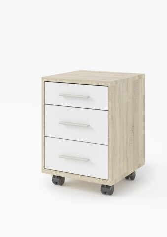 Rollcontainer >Clermont< (BxHxT: 40x56x40 cm) in Sonoma/Eiche - 40x56x40 (BxHxT)