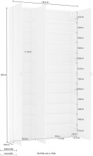 Schuhschrank >SPAZIO< (BxHxT: 110,2x200x18,6 cm) in weiß aus Holzwerkstoff