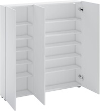 Schuhschrank >SPAZIO< (BxHxT: 110,2x115x18,6 cm) in weiß aus Holzwerkstoff