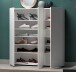 Schuhschrank >SPAZIO< (BxHxT: 110,2x115x18,6 cm) in weiß aus Holzwerkstoff