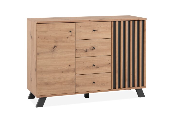 Kommode >Medan< (BxHxT: 118x85x45 cm) in Artisan Oak / Anthrazit