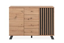 Kommode >Medan< (BxHxT: 118x85x45 cm) in Artisan Oak / Anthrazit