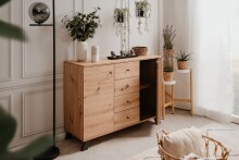 Kommode >Medan< (BxHxT: 118x85x45 cm) in Artisan Oak / Anthrazit