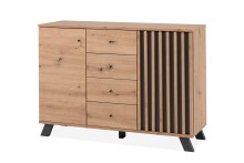 Kommode >Medan< (BxHxT: 118x85x45 cm) in Artisan Oak / Anthrazit