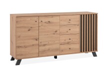 Sideboard >Medan< (BxHxT: 160x85x40 cm) in Artisan Oak / Anthrazit