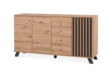 Sideboard >Medan< (BxHxT: 160x85x40 cm) in Artisan Oak / Anthrazit