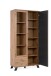 Standvitrine >Medan< (BxHxT: 92x198x40 cm) in Artisan Oak / Anthrazit