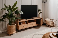 TV-Board >Medan< (BxHxT: 138x44x40 cm) in Artisan Oak / Anthrazit
