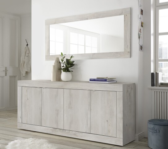 Sideboard >Belinda< (BxHxT: 207x86x43 cm) Holzstruktur Pinie Weiss