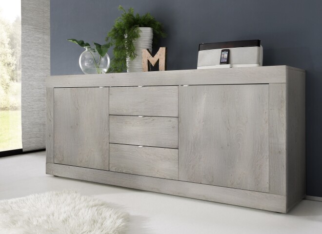 Sideboard >Belinda< (BxHxT: 210x86x43 cm) Holzstruktur Pinie Weiss