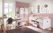 Kinderschreibtisch >CINDY2< (BxHxT: 140x72x70 cm) in WEISS + ABSETZUNGEN ROSE
