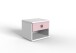Nachtschrank >CINDY2< (BxHxT: 46x38x40 cm) in WEISS + ABSETZUNGEN ROSE