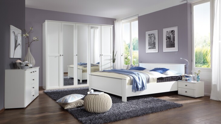 Komplettschlafzimmer >CHALET< (BxHxT: 509x210x210 cm) in WEISS