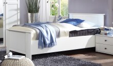 Bett >CHALET< (BxHxT: 109x85x210 cm) in WEISS -...