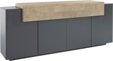 Sideboard >Corona< (BxHxT: 200x85,6x45 cm) in anthrazit matt/Oak