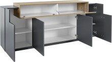 Sideboard >Corona< (BxHxT: 200x85,6x45 cm) in anthrazit matt/Oak