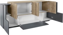 Sideboard >Coro< (BxHxT: 200x86x45 cm) in anthrazit matt/Oak - 200x86x45 (BxHxT)