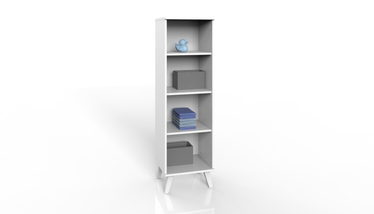 Regal >ROCKY< (BxHxT: 42x142x40 cm) in WEISS + LIGHT GREY - 42x142x40cm (BxHxT)