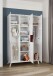 Drehtürenschrank >ROCKY< (BxHxT: 125x202x55 cm) in WEISS + LIGHT GREY