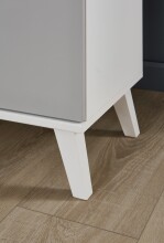 Kleiderschrank >ROCKY< (BxHxT: 125x202x55 cm) in WEISS + LIGHT GREY