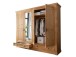 Kleiderschrank >SZ-0079< (BxHxT: 254x215x62 cm) Kiefer eichefarbig - 254x215x62 (BxHxT)