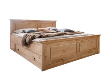 Bett >SZ-0079< (BxHxT: 192x98x209 cm) Kiefer eichefarbig - 192x98x209 (BxHxT)