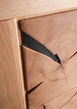 Sideboard >WZ-0315< (BxHxT: 110,3x85,5x40 cm) in natur geölt aus Kernbuche