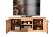 Wohnzimmer-Set >WZ-0315< (BxHxT: 316,6x201x46 cm) in natur geölt aus Kernbuche