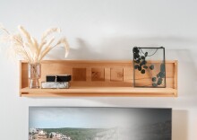 Wohnzimmer-Set >WZ-0315< (BxHxT: 316,6x201x46 cm) in natur geölt aus Kernbuche