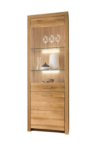 Vitrine >WZ-0169< (BxHxT: 40x204,1x65 cm) in natur geölt