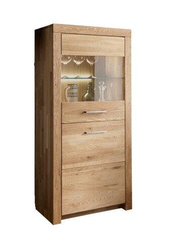 Highboard >WZ-0169< (BxHxT: 65x141,2x40 cm) in natur geölt - 65x141,2x40 (BxHxT)