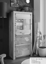 Highboard >WZ-0169< (BxHxT: 65x141,2x40 cm) in natur geölt - 65x141,2x40 (BxHxT)