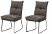 Stuhl >ST-0712< (2er-Set) (BxHxT: 53x94x60 cm) in dunklegrau aus Metall - 53x94x60 (BxHxT)