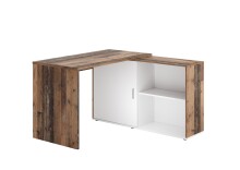 Eckschreibtisch >Valley I< (BxHxT: 118x75x60,5 cm) Old Style dunkel / weiß Perl