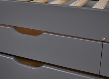 Funktionsbett >Lena< (BxHxT: 205x63x98 cm) in Grau aus Holz - 205x63x98 (BxHxT)