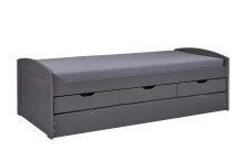 Funktionsbett >Lena< (BxHxT: 205x63x98 cm) in Grau aus Holz - 205x63x98 (BxHxT)